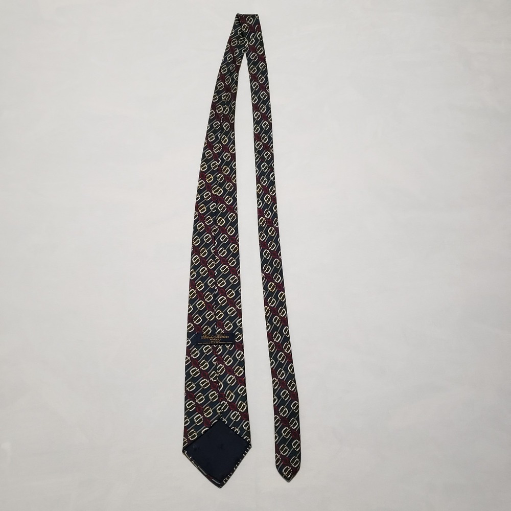 Brooks Brothers Makers 100% Silk Handmade Men's Necktie Equestrian Tack Print - Picture 6 of 6